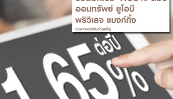 รับดอกเบี้ย 1.65% ต่อปี กับบัญชีเงินฝากออมทรัพย์ยูโอบี พริวิเลจ แบงก์กิ้ง