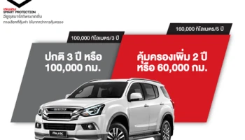 ลูกค้า อีซูซู อุ่นใจยิ่งขึ้น กับโปรแกรม อีซูซุสมาร์ทโพรเทคชั่น ขยายระยะเวลารับประกันเป็น 5 ปี หรือ 160,000 กม.