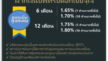 ฝากเงินบีฟิท รับดอกเบี้ยจุใจ ดอกเบี้ยสูงพิเศษ 1.80% ต่อปี จากบีฟิท