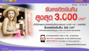 รับเครดิตเงินคืนสูงสุด 3,000 บาท เมื่อใช้จ่ายผ่านบัตรเครดิตอิออน ที่ห้างเซ็นทรัลทุกสาขาและเซน