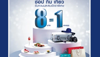บัตรเครดิตยูโอบี ให้คุณช้อป กิน เที่ยว รับคะแนนสะสมยูโอบีรีวอร์ดพลัส อัตราพิเศษ 8 บาท = 1 คะแนน