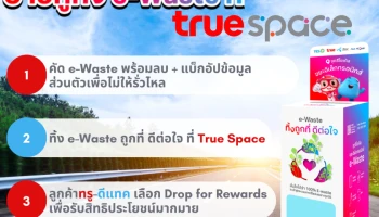 ทรูสเปซ ชวนร่วมเดินบนเส้นทางสไตล์คนรักษ์โลก “ทิ้งถูกที่ ดีต่อใจ” ทุกสาขาทั่วประเทศ เพียง 3 สเต็ปง่ายๆ กับฮาวทู ทิ้ง e-Waste