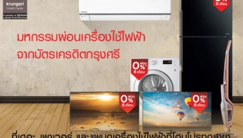 มหกรรมผ่อนเครื่องใช้ไฟฟ้า 0% นาน 6 เดือน พร้อมรับส่วนลด 10% ที่เดอะ เพาเวอร์ และโฮมโปรทุกสาขา จากบัตรเครดิตกรุงศรี