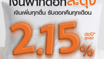 เงินฝากดอกสะดุ้ง รับดอกคืนทุกเดือนสูงสุด 2.15% ต่อปี จาก ธ.ธนชาต