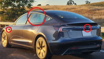 แอบถ่าย Tesla Model 3 ใหม่ ไร้กระจกข้าง เปลี่ยนเป็นกล้องแทน - สัญญาณของ RoboTaxi?