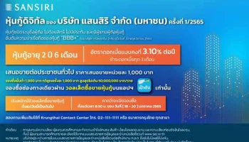 ครั้งแรกของอสังหาริมทรัพย์ในเอเชีย หุ้นกู้ดิจิทัลแสนสิริ ผ่านวอลเล็ตหุ้นกู้บนแอปฯ เป๋าตัง