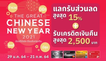 ROBINSON CHINESE NEW YEAR 2021 ใช้จ่ายผ่านบัตรเครดิตธนาคารกรุงเทพ รับสิทธิพิเศษ 2 ต่อ!!