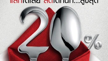 แลกได้เลย ลดได้ทันทีสูงสุด 20% ที่ร้านอาหารชั้นนำ เมื่อชำระด้วยบัตรเครดิต KTC