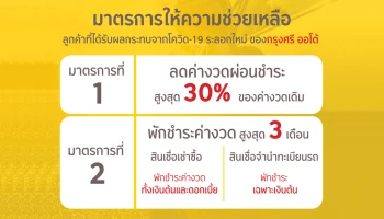"กรุงศรี ออโต้" ประกาศมาตรการช่วยเหลือลูกค้า ที่ได้รับผลกระทบจากการระบาดของโควิด-19 ระลอกใหม่