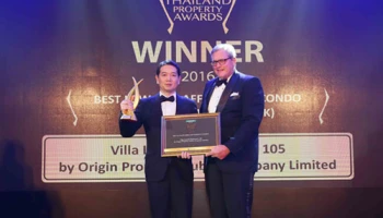 ออริจิ้น คว้า 2 รางวัลใหญ่ประจำปี ในงาน Thailand Property Awards 2016 ครั้งที่ 11