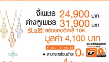 บัตรเครดิตธนชาต มอบสิทธิพิเศษ ซื้อและผ่อน E Color Diamond จาก De Preco ในราคาพิเศษ