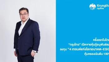 "กรุงไทย" เปิดขายหุ้นกู้อนุพันธ์แฝง ลงทุน "4 เทรนด์แห่งโลกอนาคต-ESG" คุ้มครองเงินต้น 100%