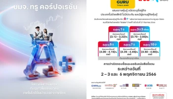 “ทรู คอร์ปอเรชั่น” เตรียมออกหุ้นกู้อายุ 1-10 ปี อันดับความน่าเชื่อถือระดับ A+ ดอกเบี้ย [3.12 - 4.80]% คาดเปิดให้จอง 2 - 6 พฤศจิกายน 2566