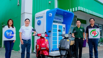 H SEM เปิดสถานีเปลี่ยนแบตเตอรี่ในสถานีบริการน้ำมัน PT