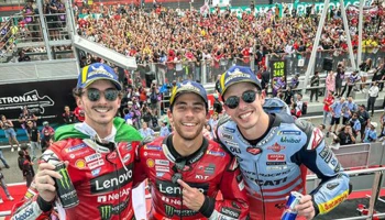 DUCATI กววดชัยทั้ง 3 อันดับ หลัง Bastianini, A.Marquez และ Bagnaia ขึ้นโพเดี้ยมได้ที่เซปังฯ