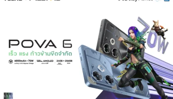 TECNO เปิดตัว POVA 6 สมาร์ตโฟนเกมมิ่งสเปกแรง ไม่เกิน 8,000 บาทพร้อมจับมือ Free Fire ลุยจัดทัวร์นาเมนต์ Thailand Champions Cup