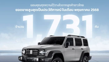 GWM สร้างยอดขายสูงสุดเป็นประวัติการณ์ในรอบ 4 ปี ด้วยการเติบโตสูงถึง 225% ในเดือนพฤษภาคม 2568