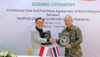 กสิกร วิชั่น ไฟแนลเชียล ลงนามซื้อขายหุ้น 67.50% ในธ.แมสเปี้ยน