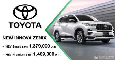 NEW TOYOTA INNOVA ZENIX ผ่านมาตรฐานไอเสีย Euro 6 พร้อมเพิ่มชุดแต่งและอุปกรณ์อำนวยความสะดวก มาพร้อม 2 ทางเลือก ในราคาเริ่มต้นที่ 1.379 ล้านบาท