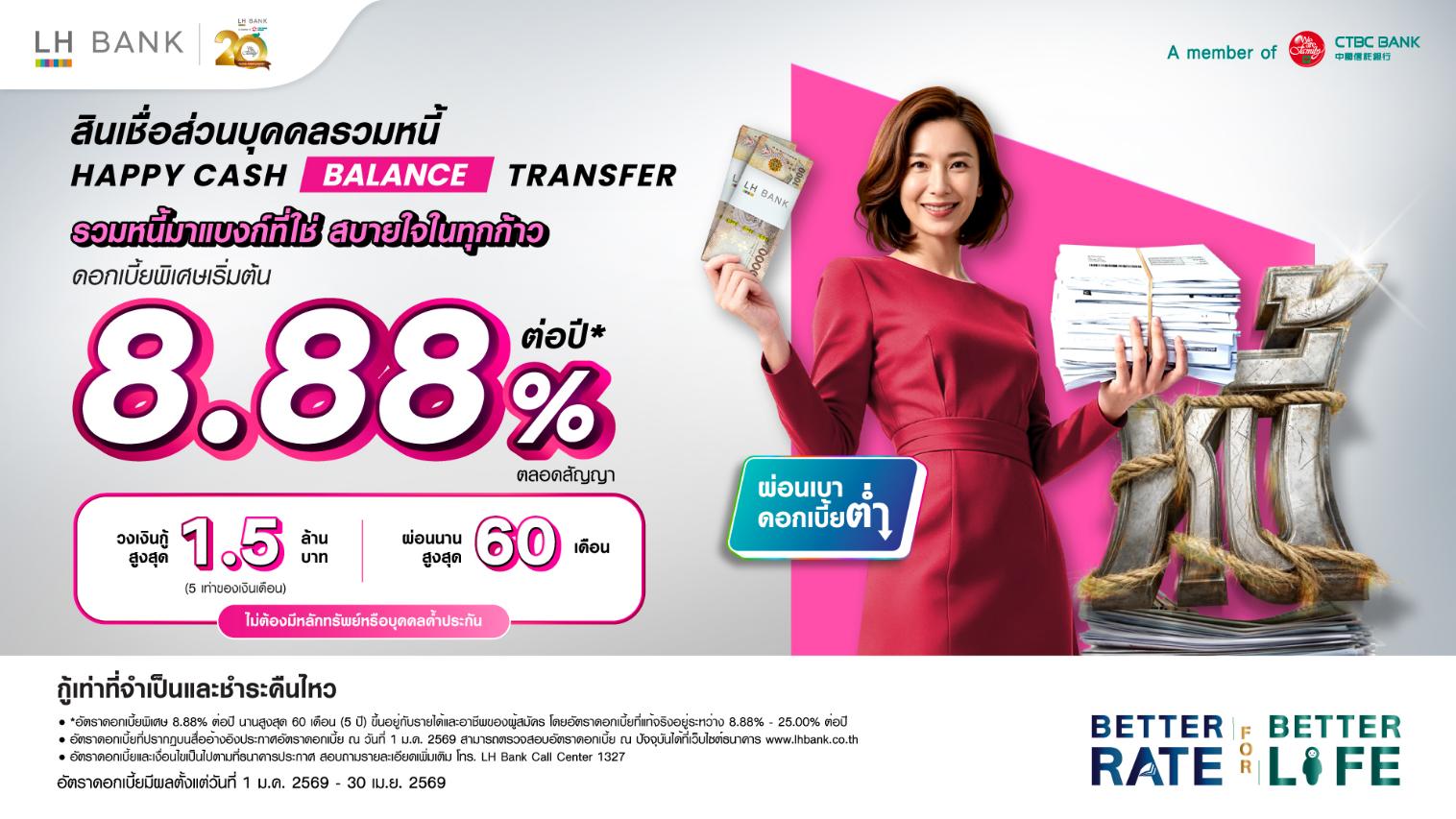 สินเชื่อส่วนบุคคลรวมหนี้ Happy Cash Balance Transfer